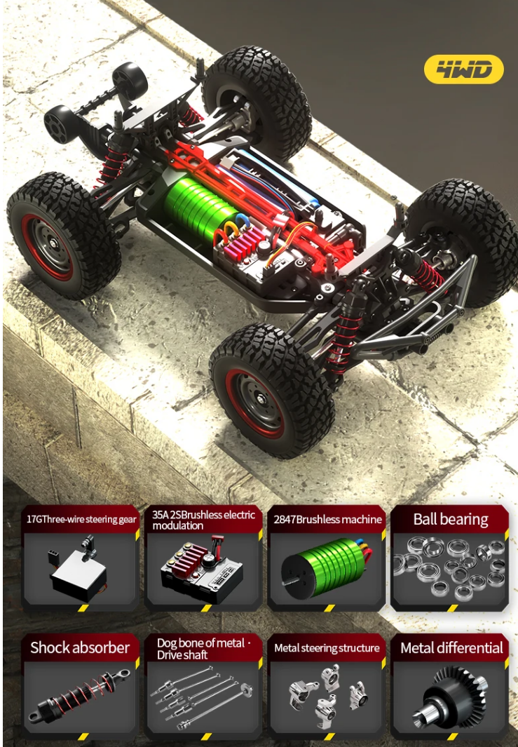 1/16 Scale R/C Buggy 7.4v Brushless SCY Adventurer PRO RTR