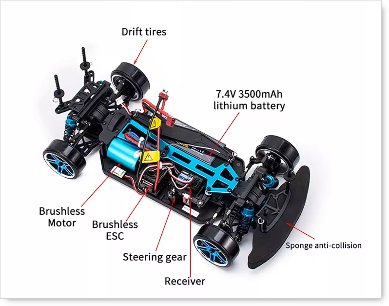 HSP 94123 PRO Brushless 1/10 2.4G AWD Remote Control On-Road Drift RC Car