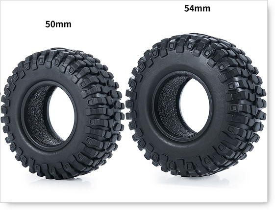 DCR 1.0" 1/24 Scale RC Rock Crawler Tire Set 50MM