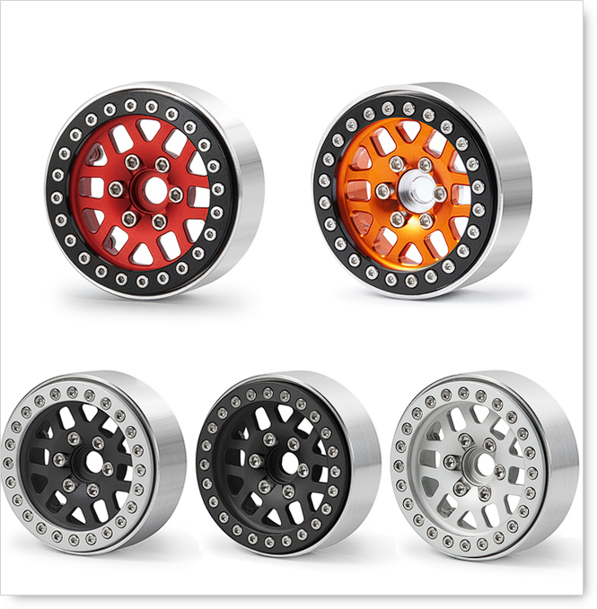 DCR Machined 1.9" Beadlock Wheels Rims solid Aluminum for 1/10 RC Crawler