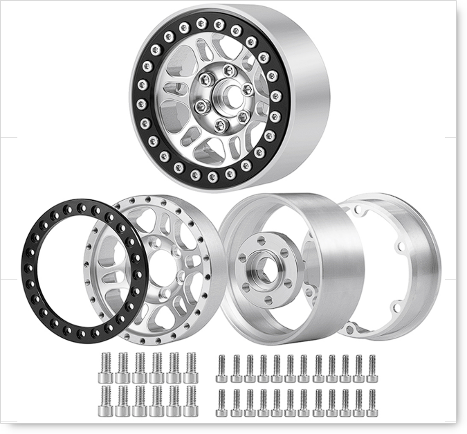 DCR 1.9 Beadlock Wheel Rim Hub for 1/10 RC Crawler (SCX10 90046 TRX4 Bronco Defender)