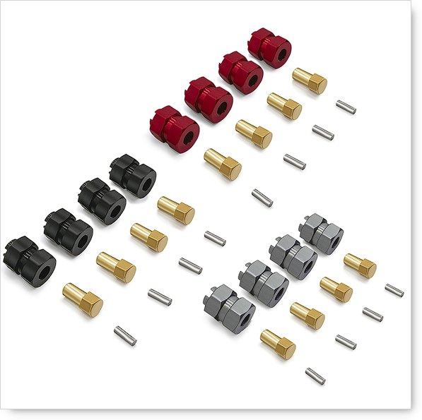 DCR 4pcs/Set Upgraded Wheel Hex and Hub Extension +4mm for 1/24 RC Crawler Car SCX24