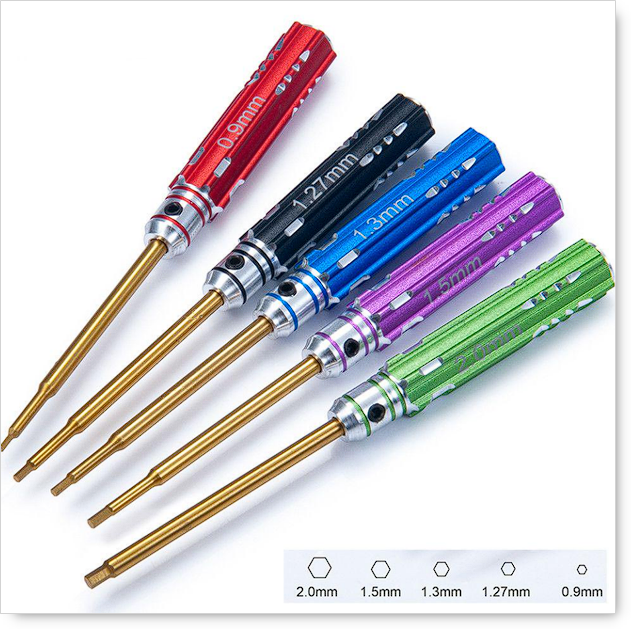 DCR Micro Torx Driver Set 0.9mm 1.27mm 1.3mm 1.5mm 2mm Hex