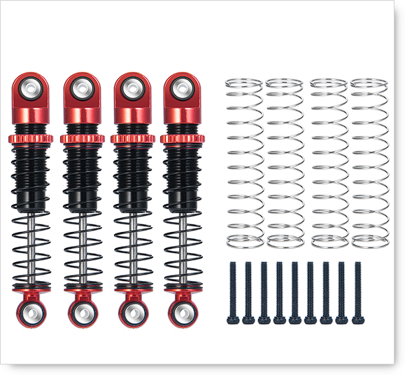 DCR 1/24 Metal Threaded Shock Set for Axial SCX24 Deadbolt C10 Wrangler Gladiator Bronco