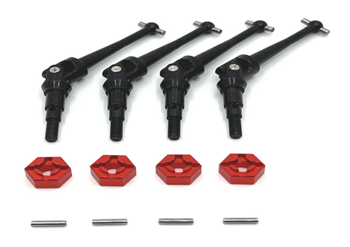 DCR CNC Front and rear driveshafts + 12 mm coupler for MJX