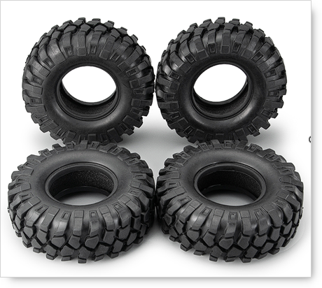 DCR 1.9" 1/10 Scale RC Rock Crawler Tire Pair 108MM