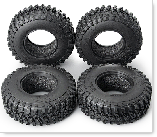 DCR 1.9" 1/10 Scale RC Rock Crawler Tire Pair 106MM