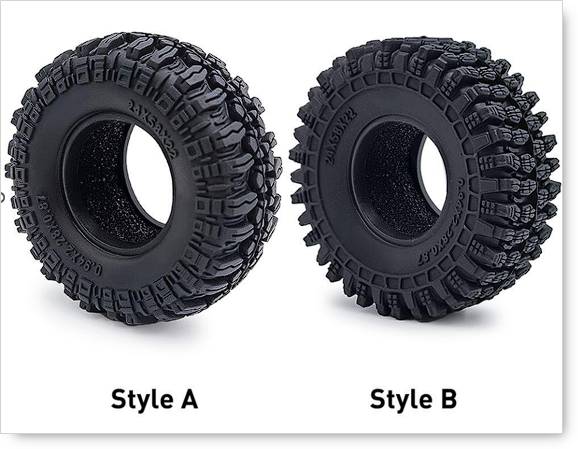DCR 1.0" 1/24 Scale RC Rock Crawler Tire Set 58MM Style A