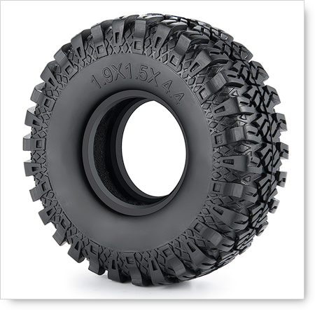 DCR 1.9" 1/10 Scale RC Rock Crawler Tire Pair 114MM