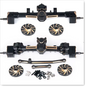 DCR Front & Rear Portal Axles with Hex Adapter Weights for Axial SCX24 1/24 RC Crawler (Deadbolt, Gladiator, Bronco)