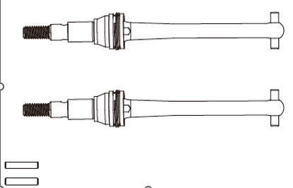 DCR MJX OEM Front CVD Shafts (Dog bones) for 16410